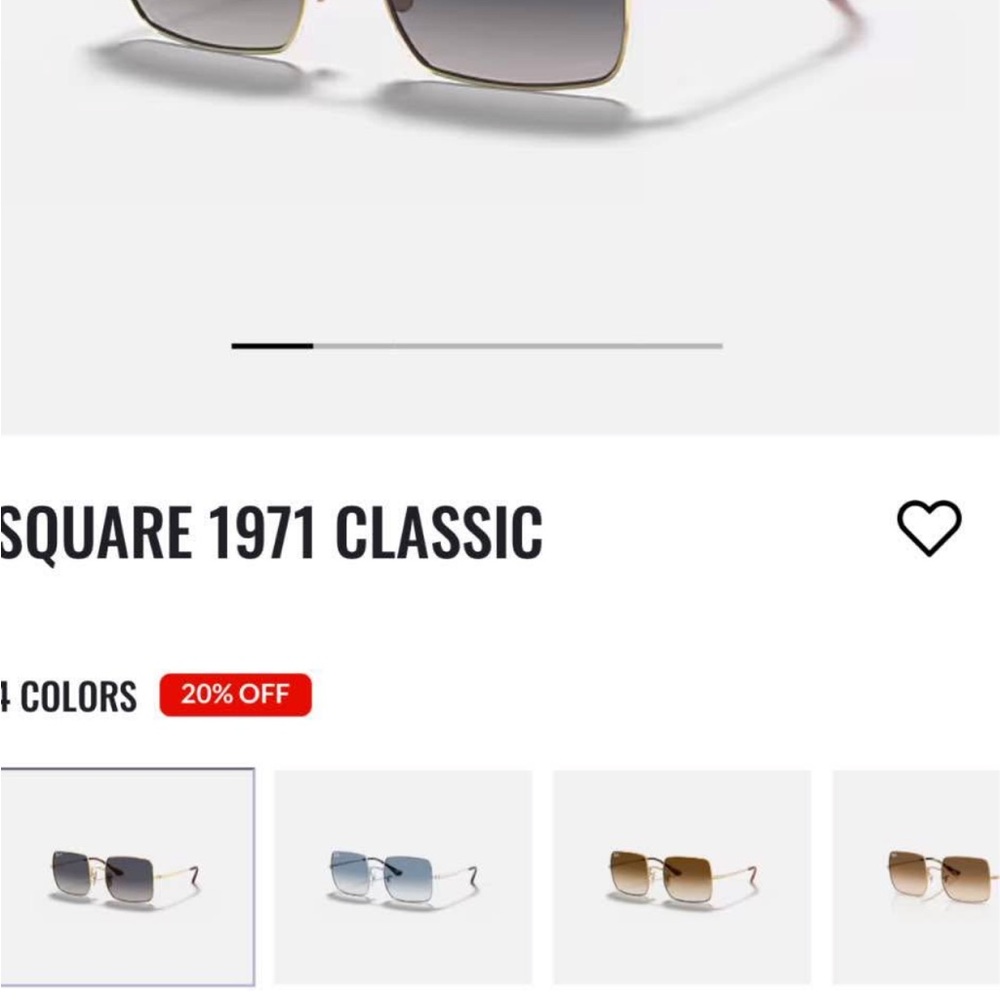 Ray-Ban Square 1971 Classic Sunglasses - Black and Gold